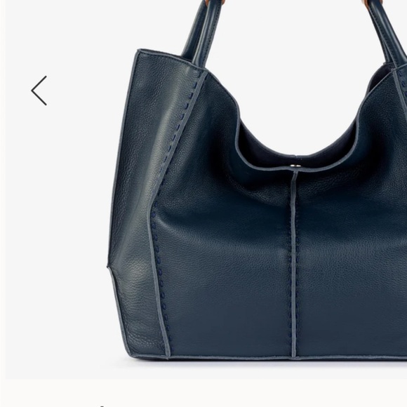 Los Feliz , the Sak Elegant Blue Leather Shoulder tote bag. - Picture 12 of 13